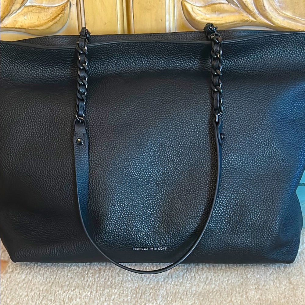 Rebecca Minkoff Black Leather Tote Bag New - Picture 4 of 13